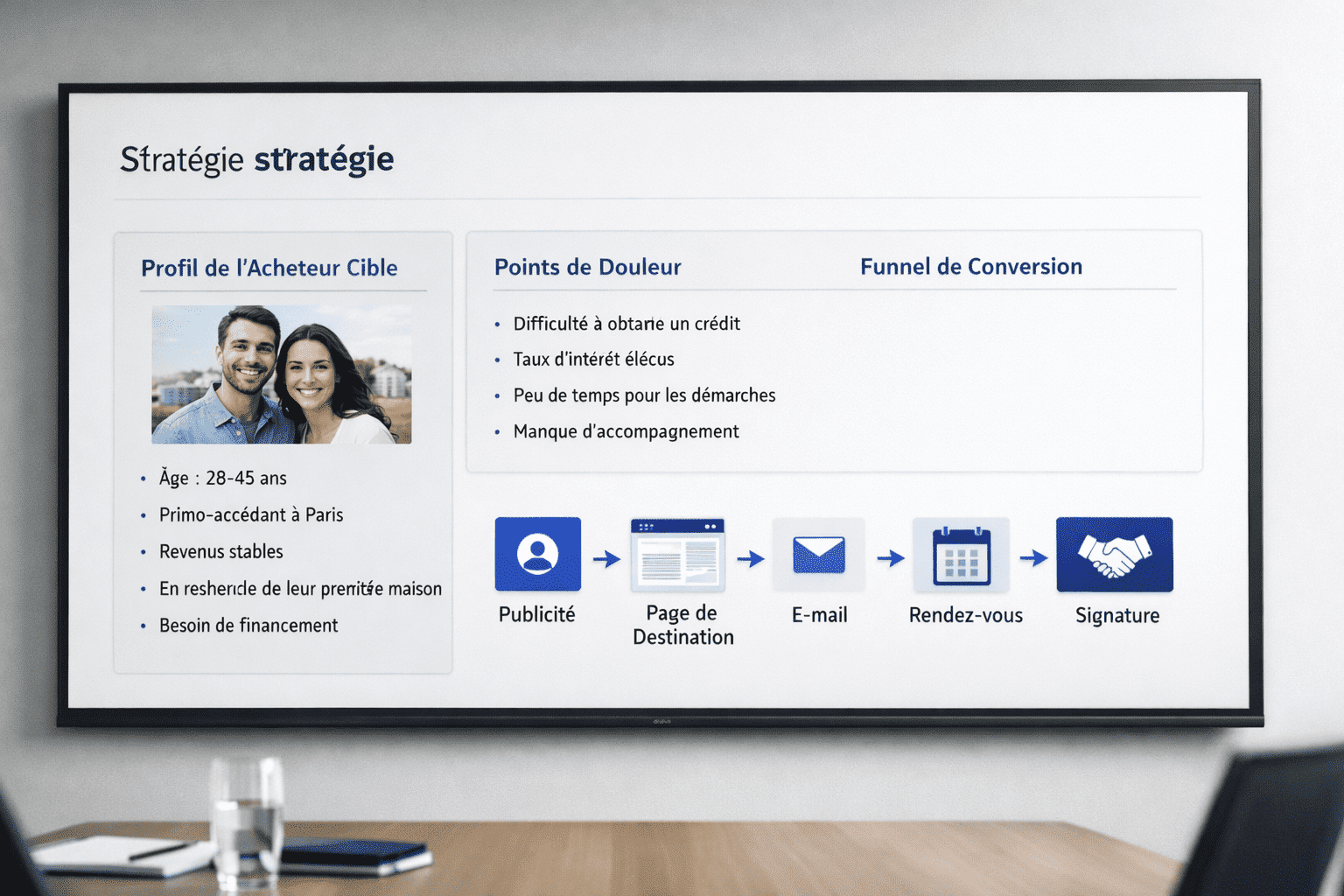 Stratégie marketing et personas courtier crédit immobilier Paris